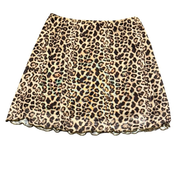 Women’s See You Monday Leopard Print Mini Skirt Size Small Stretchy Lined - Picture 7 of 7